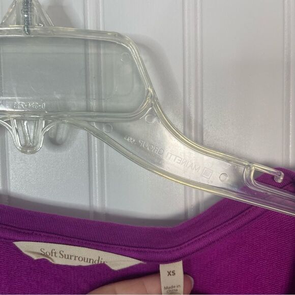 Soft Surroundings Top XS Purple Solid Long Sleeve Scoop Neck Soft Stretch Casual - Picture 3 of 5
